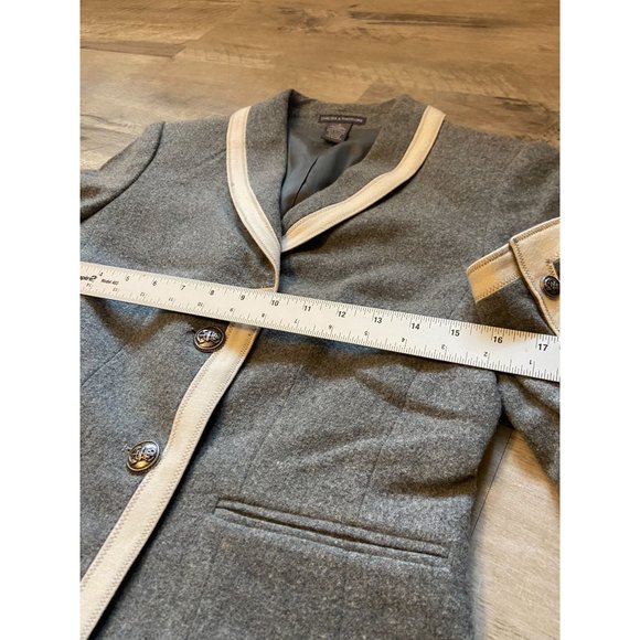 Chelsea & Theodore Grey Wool Blend Blazer Jacket Sz 2 - Picture 8 of 10